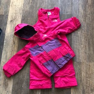 Girls North Face snow pants and jacket